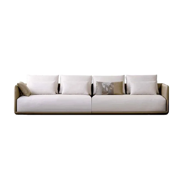 Fabric Sofa Off-White 4-Seater Sofa